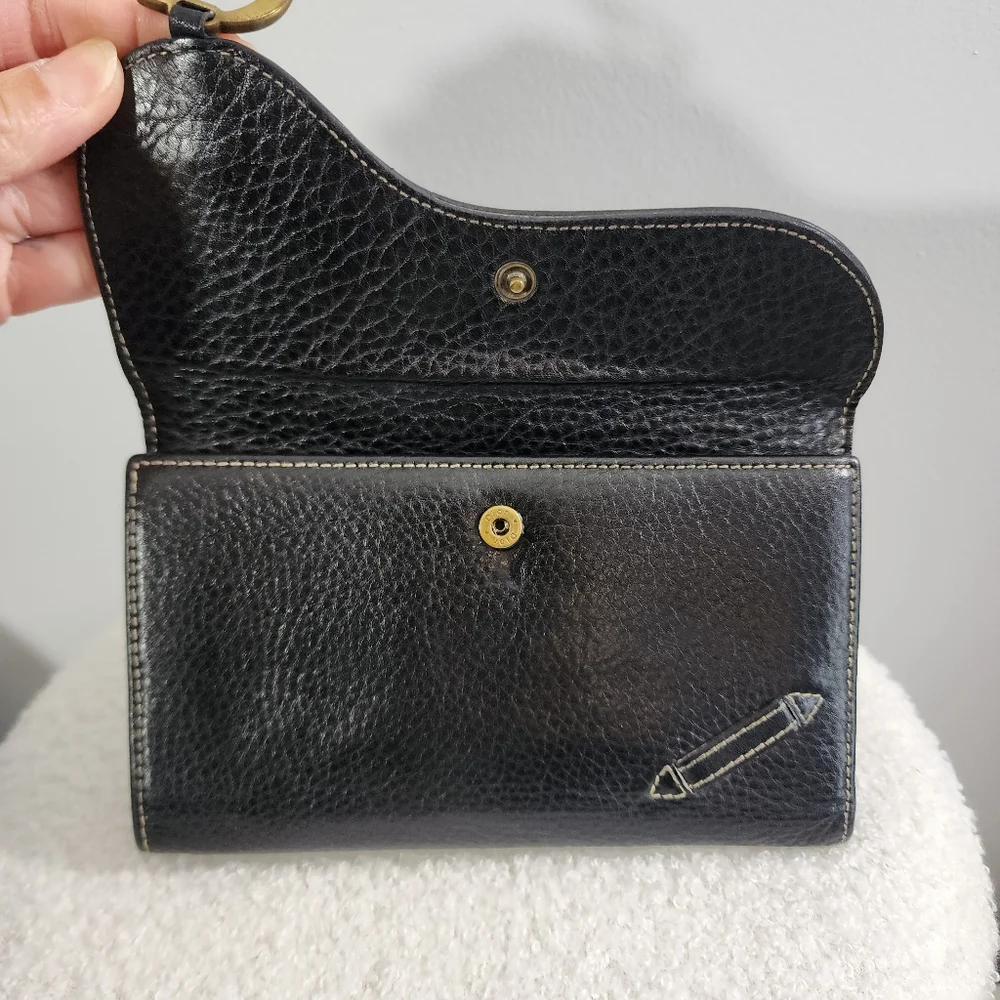 Dior Black Leather Wallet with Gold Accents